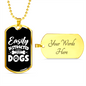 Easily Distracted White Necklace Stainless Steel or 18k Gold Dog Tag 24" Chain-Express Your Love Gifts