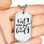 Eat More Fast Food Necklace Stainless Steel or 18k Gold Dog Tag 24" Chain-Express Your Love Gifts
