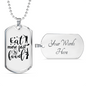 Eat More Fast Food Necklace Stainless Steel or 18k Gold Dog Tag 24" Chain-Express Your Love Gifts