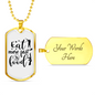 Eat More Fast Food Necklace Stainless Steel or 18k Gold Dog Tag 24" Chain-Express Your Love Gifts