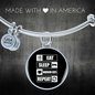 Eat Sleep Cats Bracelet Stainless Steel or 18k Gold Circle Bangle-Express Your Love Gifts