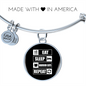 Eat Sleep Cats Bracelet Stainless Steel or 18k Gold Circle Bangle-Express Your Love Gifts