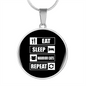Eat Sleep Cats Circle Necklace Stainless Steel or 18k Gold 18-22"-Express Your Love Gifts