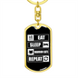 Eat Sleep Cats Keychain Stainless Steel or 18k Gold Dog Tag Keyring-Express Your Love Gifts