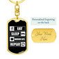 Eat Sleep Cats Keychain Stainless Steel or 18k Gold Dog Tag Keyring-Express Your Love Gifts