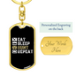 Eat Sleep Hunt Repeat Keychain Stainless Steel or 18k Gold Dog Tag Keyring-Express Your Love Gifts
