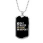 Eat Sleep Hunt Repeat Necklace Stainless Steel or 18k Gold Dog Tag 24" Chain-Express Your Love Gifts