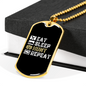 Eat Sleep Hunt Repeat Necklace Stainless Steel or 18k Gold Dog Tag 24" Chain-Express Your Love Gifts