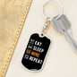 Eat Sleep Mine Repeat Crypto Keychain Stainless Steel or 18k Gold Dog Tag Keyring-Express Your Love Gifts