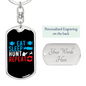 Eat Sleep Repeat Keychain Stainless Steel or 18k Gold Dog Tag Keyring-Express Your Love Gifts