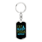Eat Sleep Yoga Repeat Keychain Stainless Steel or 18k Gold Dog Tag Keyring-Express Your Love Gifts