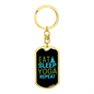Eat Sleep Yoga Repeat Keychain Stainless Steel or 18k Gold Dog Tag Keyring-Express Your Love Gifts