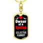 Eclectus Parrot Bird Keychain Stainless Steel or 18k Gold Dog Tag Keyring-Express Your Love Gifts