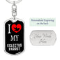 Eclectus Parrot Bird Lover Keyring Keychain Stainless Steel or 18k Gold-Express Your Love Gifts