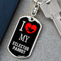 Eclectus Parrot Bird Lover Keyring Keychain Stainless Steel or 18k Gold-Express Your Love Gifts