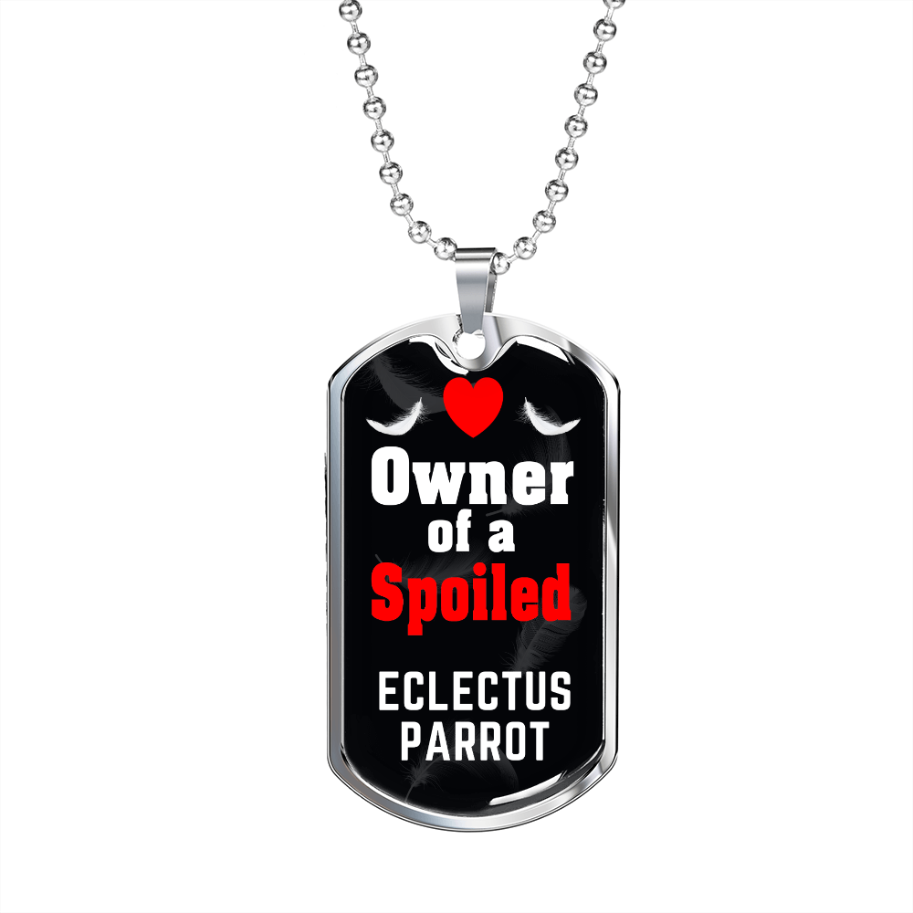 Eclectus Parrot Bird Necklace Stainless Steel or 18k Gold Dog Tag 24" Chain-Express Your Love Gifts