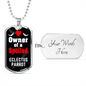 Eclectus Parrot Bird Necklace Stainless Steel or 18k Gold Dog Tag 24" Chain-Express Your Love Gifts