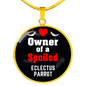 Eclectus Parrot Bird Owner Necklace Circle Pendant Stainless Steel or 18k Gold 18-22"-Express Your Love Gifts