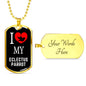 Eclectus Parrot Necklace Stainless Steel or 18k Gold Dog Tag 24" Chain-Express Your Love Gifts