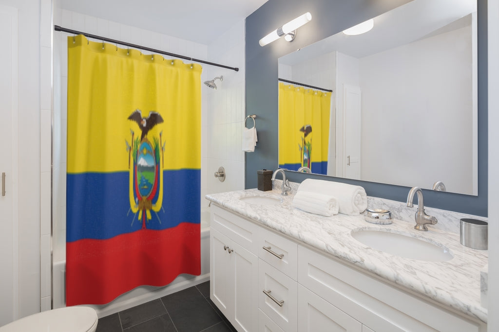 Ecuador Flag Stylish Design 71" x 74" Elegant Waterproof Shower Curtain for a Spa-like Bathroom Paradise Exceptional Craftsmanship-Express Your Love Gifts