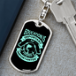 Education Is Important Fishing Keychain Stainless Steel or 18k Gold Dog Tag Keyring-Express Your Love Gifts