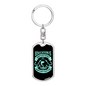 Education Is Important Fishing Keychain Stainless Steel or 18k Gold Dog Tag Keyring-Express Your Love Gifts