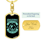 Education Is Important Fishing Keychain Stainless Steel or 18k Gold Dog Tag Keyring-Express Your Love Gifts