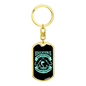 Education Is Important Fishing Keychain Stainless Steel or 18k Gold Dog Tag Keyring-Express Your Love Gifts
