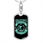 Education Is Important Fishing Keychain Stainless Steel or 18k Gold Dog Tag Keyring-Express Your Love Gifts