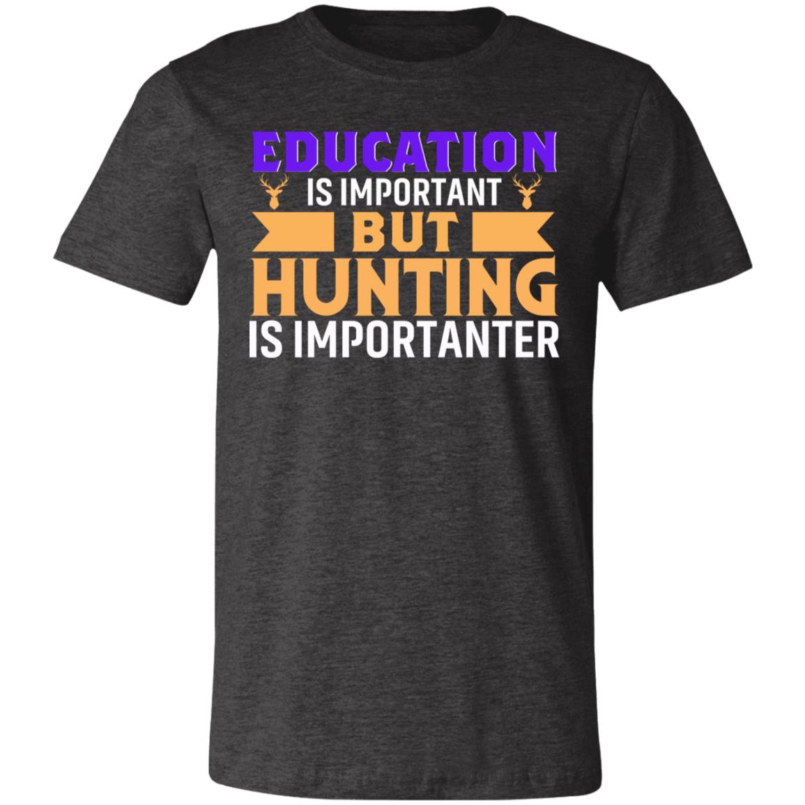 Education vs Hunting Hunter Gift T-Shirt-Express Your Love Gifts