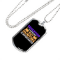 Education Vs Hunting Necklace Stainless Steel or 18k Gold Dog Tag 24" Chain-Express Your Love Gifts