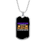 Education Vs Hunting Necklace Stainless Steel or 18k Gold Dog Tag 24" Chain-Express Your Love Gifts