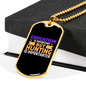 Education Vs Hunting Necklace Stainless Steel or 18k Gold Dog Tag 24" Chain-Express Your Love Gifts