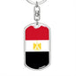 Egypt Flag Keychain Dog Tag Stainless Steel or 18k Gold-Express Your Love Gifts