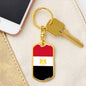Egypt Flag Keychain Dog Tag Stainless Steel or 18k Gold-Express Your Love Gifts