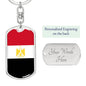 Egypt Flag Keychain Dog Tag Stainless Steel or 18k Gold-Express Your Love Gifts