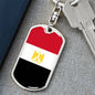 Egypt Flag Keychain Dog Tag Stainless Steel or 18k Gold-Express Your Love Gifts