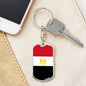 Egypt Flag Keychain Dog Tag Stainless Steel or 18k Gold-Express Your Love Gifts