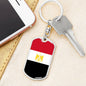 Egypt Flag Keychain Dog Tag Stainless Steel or 18k Gold-Express Your Love Gifts