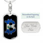 El Salvador Bitcoin Crypto Keychain Stainless Steel or 18k Gold Dog Tag Keyring-Express Your Love Gifts