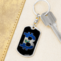 El Salvador Bitcoin Crypto Keychain Stainless Steel or 18k Gold Dog Tag Keyring-Express Your Love Gifts