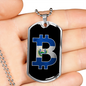 El Salvador Bitcoin Crypto Necklace Stainless Steel or 18k Gold Dog Tag 24" Chain-Express Your Love Gifts
