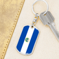 El Salvador Flag Swivel Keychain Dog Tag Stainless Steel or 18k Gold-Express Your Love Gifts