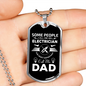 Electrician Dad Necklace Stainless Steel or 18k Gold Dog Tag 24" Chain-Express Your Love Gifts
