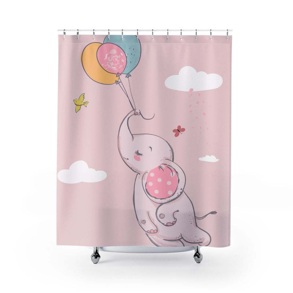 Elephant With Balloons Stylish Design 71" x 74" Elegant Waterproof Shower Curtain for a Spa-like Bathroom Paradise Exceptional Craftsmanship-Express Your Love Gifts