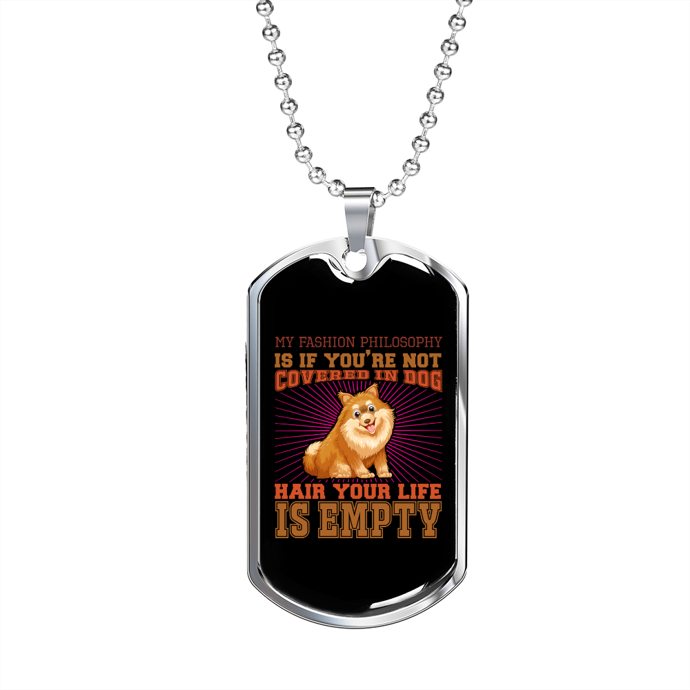 Empty Life Style Dog Necklace Stainless Steel or 18k Gold Dog Tag 24" Chain-Express Your Love Gifts