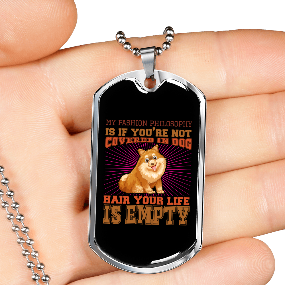 Empty Life Style Dog Necklace Stainless Steel or 18k Gold Dog Tag 24" Chain-Express Your Love Gifts