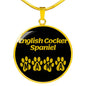 English Cocker Spaniel Mama Circle Necklace Stainless Steel or 18k Gold 18-22" Dog Owner Lover-Express Your Love Gifts