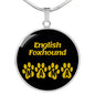 English Foxhound Mama Circle Necklace Stainless Steel or 18k Gold 18-22" Dog Owner Lover-Express Your Love Gifts