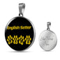English Setter Mama Circle Necklace Stainless Steel or 18k Gold 18-22" Dog Owner Lover-Express Your Love Gifts
